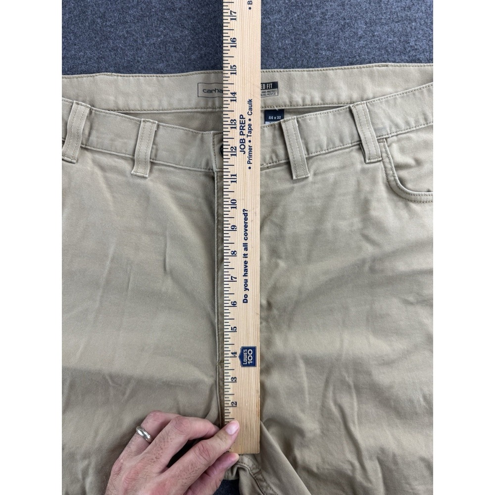 Carhartt Rugged Flex Relaxed Fit Canvas Work Pants Men's Size 44x31 Tan 5-Pocket - Picture 10 of 16